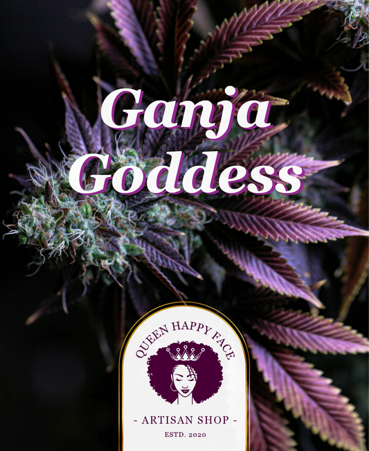 ganja goddess, hand poured candle, label