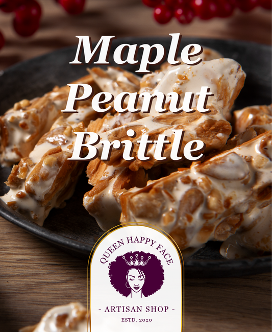 maple peanut brittle, hand-poured candle, label