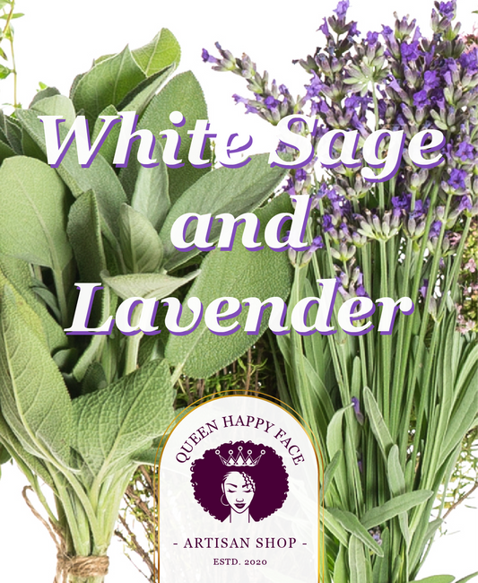 white sage and lavender, hand-poured candle, label