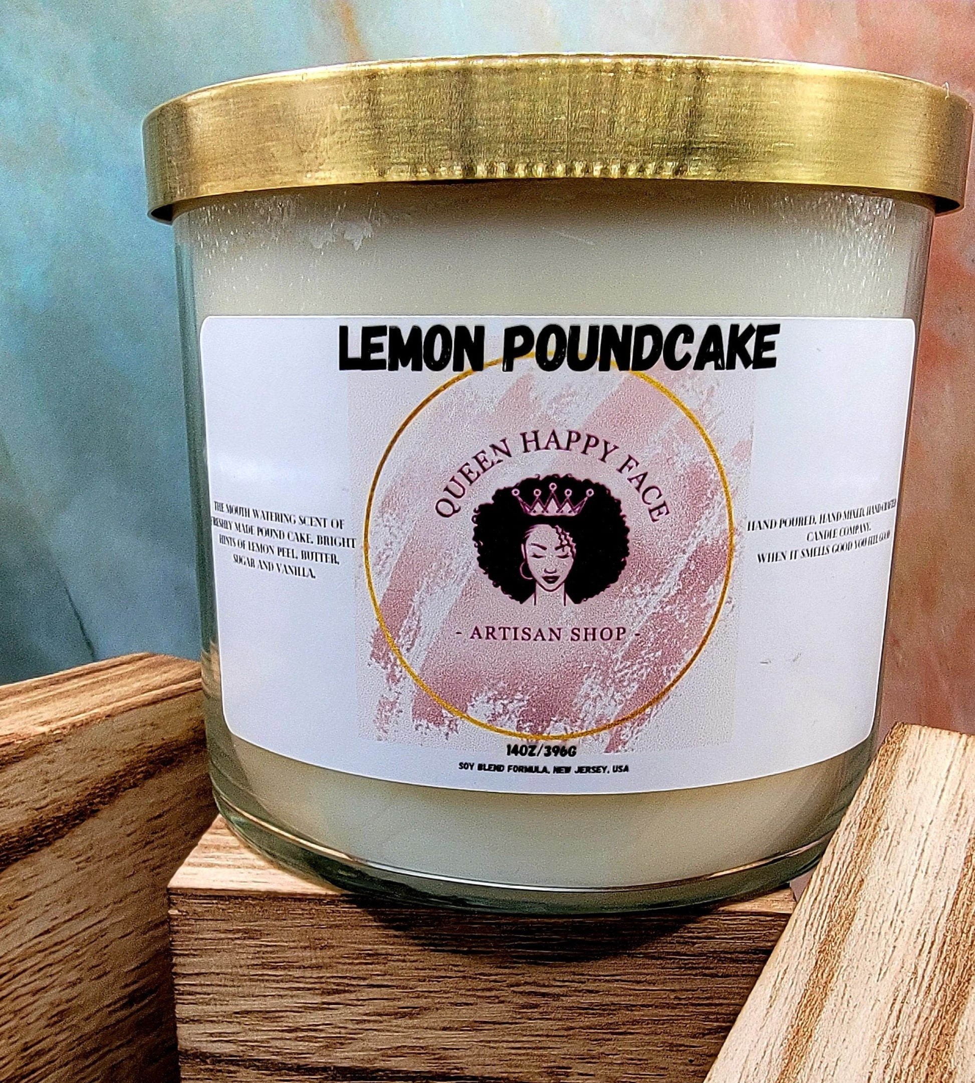 lemon poundcake, hand-poured candle, front product